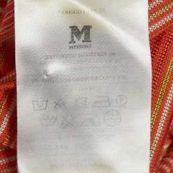 Pre Owned M Missoni Orange Striped Knit Top S