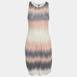 Pre Owned فستان م ميسوني ميني بدون أكمام تريكو متعرج بألوان متعددة صغير