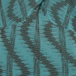 Pre Owned M Missoni Blue Zig Zag Lurex Knit Midi Dress L