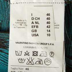 Pre Owned M Missoni Blue Zig Zag Lurex Knit Midi Dress L