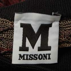 Pre Owned M Missoni Black/Pink Patterned Knit Mini Dress S