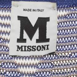 Pre Owned توب إم ميزوني محبوك بنمط أزرق كحلي مقاس صغير