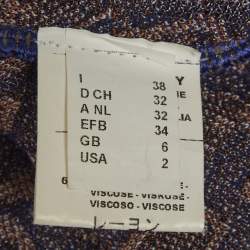 Pre Owned توب إم ميزوني محبوك بنمط أزرق كحلي مقاس صغير