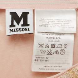 Pre Owned تنورة ماكسي إم ميزوني تريكو لوريكس بلون وردي بنمط zig-zag مقاس وسط - ميديام