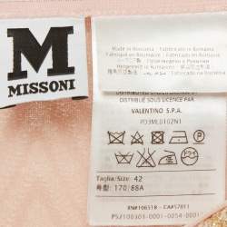 Pre Owned تنورة ماكسي إم ميزوني تريكو لوريكس بلون وردي بنمط zig-zag مقاس وسط - ميديام