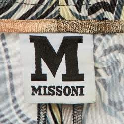 Pre Owned شورت مطبوع من م بتوقيع ميسوني مصنوع من مواد صناعية بلون بيج مقاس متوسط