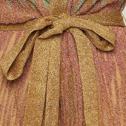 Pre Owned M Missoni Multicolor Lurex Knit Belted Cardigan M