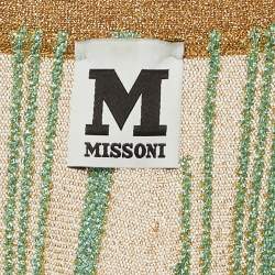 Pre Owned M Missoni Multicolor Lurex Knit Belted Cardigan M