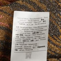 Pre Owned M Missoni Multicolor Lurex Knit Belted Cardigan M