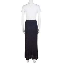 M Missoni Purple Patterned Knit Maxi Skirt M