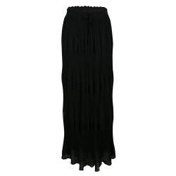 M Missoni Black Lurex Perforated Knit Pleated Skirt M