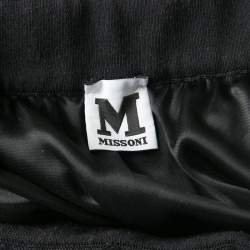 M Missoni Black Lurex Perforated Knit Pleated Skirt M
