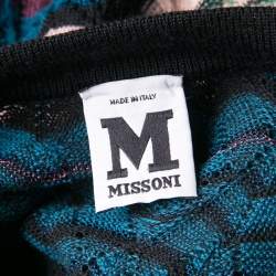 M Missoni Multicolor Patterned Perforated Knit Sweater S