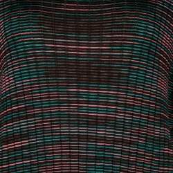 Pre Owned تونيك أم ميزوني تريكو نمط متعدد الألوان بأكمام قصيرة M