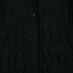 مملوكة مسبقًا كارديغان أم ميزوني أسود مضلع بأكمام قصيرة S