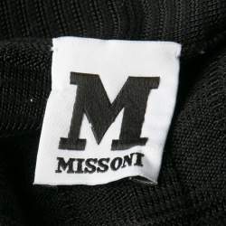 مملوكة مسبقًا كارديغان أم ميزوني أسود مضلع بأكمام قصيرة S