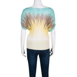 Pre Owned توب أم ميزوني تريكو مضلع متعدد الألوان رقبة سابرينا L
