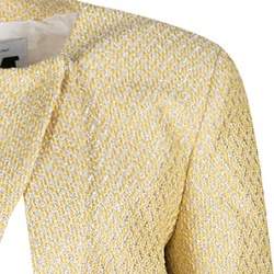 Pre Owned M Missoni Metallic Yellow Textured Cropped Jacket M