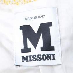 Pre Owned M Missoni Metallic Yellow Textured Cropped Jacket M