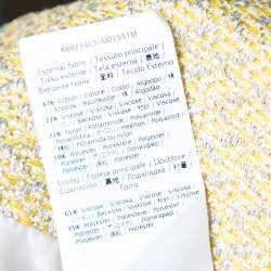 Pre Owned M Missoni Metallic Yellow Textured Cropped Jacket M