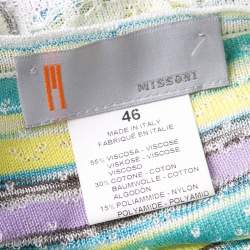 M Missoni Multicolor Striped Floral Crochet Knit Sleeveless Top L
