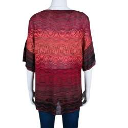 Pre Owned M Missoni Multicolor Wave Pattern Knit Oversized Top S