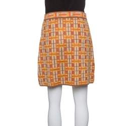 Pre Owned M Missoni Multicolor Lattice Knit A Line Mini Skirt M