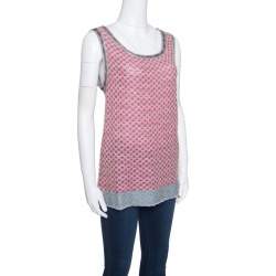 Pre Owned توب إم ميزوني تريكو لوريكس منقوش متعدد الألوان L