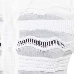 Pre Owned كارديغان إم ميزوني تريكو أبيض مثقب قصير S