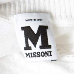 Pre Owned كارديغان إم ميزوني تريكو أبيض مثقب قصير S