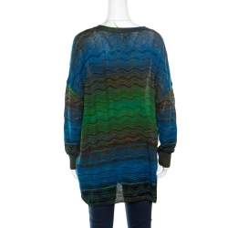 Pre Owned M Missoni Multicolor Patterned Knit Oversized Cardigan M
