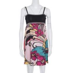 Pre Owned فستان إم ميزوني مورد مطبوع متعدد الألوان بلا أكمام S