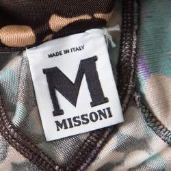 Pre Owned M Missoni Multicolor Dot Printed Stretch Knit Scoop Back Dress S