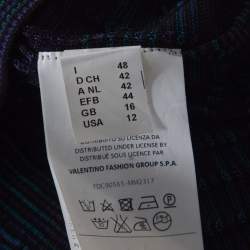 مملوكة مسبقًا M Missoni Multicolor Fleece Wool Blend Dolman Sleeve Shift Dress L