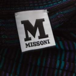 مملوكة مسبقًا M Missoni Multicolor Fleece Wool Blend Dolman Sleeve Shift Dress L