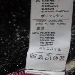 Pre Owned M Missoni Multicolor Lurex Chevron Patterned Knit Neck Tie Detail Dress M