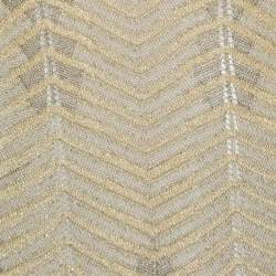 Pre Owned M Missoni Gold Zig Zag Pattern Perforated Lurex Knit Cap Sleeve Dress S