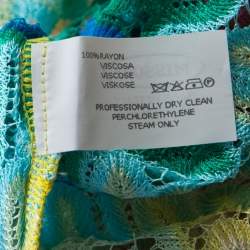 Pre Owned Missoni Mare Rainbow Patterned Perforated Knit Beach Cover Up Jumpsuit S
