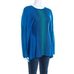 مملوكة مسبقًا بلوفر إم ميزوني تريكو جاكار أزرق مضلع واسع M