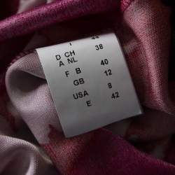 Pre Owned فستان أم ميزوني ماكسي جيرسي مطبوع بلا حمالات متعدد الألوان M 