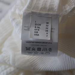 Pre Owned M Missoni White Zig Zag Cotton Cropped Cardigan S