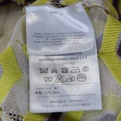 Pre Owned فستان إم ميزوني سكيتر تريكو نمط شيفرون أخضر M