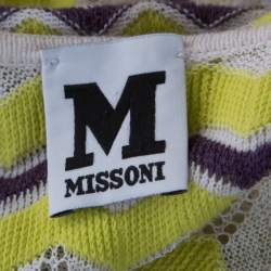 Pre Owned فستان إم ميزوني سكيتر تريكو نمط شيفرون أخضر M