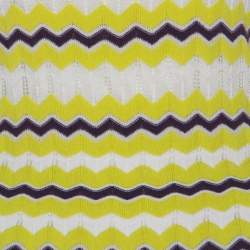 Pre Owned فستان إم ميزوني سكيتر تريكو نمط شيفرون أخضر M