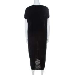 Pre Owned M Missoni Black Patterned Dobby Knit Oversized Dress XS