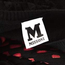 Pre Owned M Missoni Black Patterned Dobby Knit Oversized Dress XS