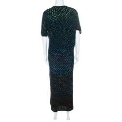 Pre Owned M Missoni Multicolor Dobby Knit Short Sleeve Maxi Dress S