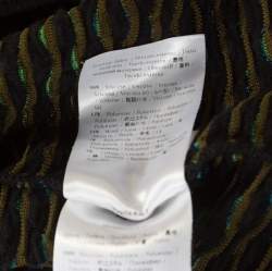 Pre Owned M Missoni Multicolor Dobby Knit Short Sleeve Maxi Dress S