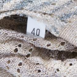 Pre Owned M Missoni Ombre Wave Patterned Lurex Knit Open Front Cardigan S