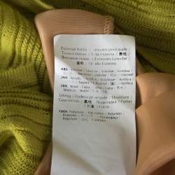 Pre Owned M Missoni Lime Green Wool Blend Knitted Maxi Skirt S